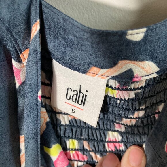 Womens Cabi Aurora Halter Maxi Dress 5269 Art To Wear Gray Pink Orange 6 Polyest - Picture 9 of 12